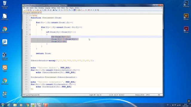 Práctica de PHP - Ordenamiento en burbuja смотреть онлайн