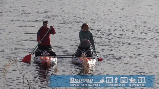 Катамаран или два каяка для занятий водным туризмом, рыбалкой и просто для отдыха на воде смотреть онлайн