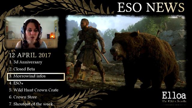 ESO NEWS - 12 april 2017 (3d Anniversary, Closed Beta, Morrowind) смотреть онлайн