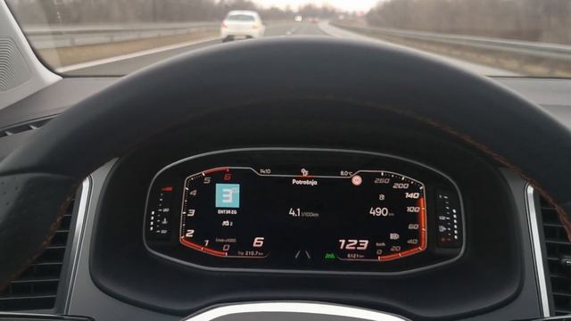 Seat Ateca (2020) 2.0 TDI FR Fuerte - consumption on 130 km/h смотреть онлайн