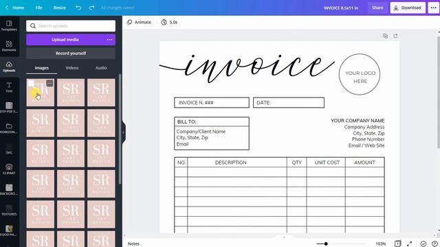 How Add Logo to Invoice Canva Template - Video Tutorial смотреть онлайн