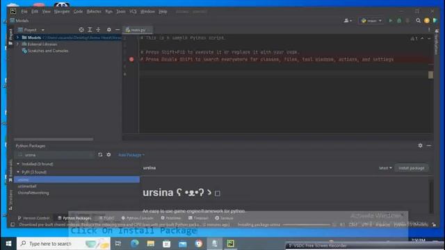 Installing Ursina Game Engine in Pycharm Community смотреть онлайн