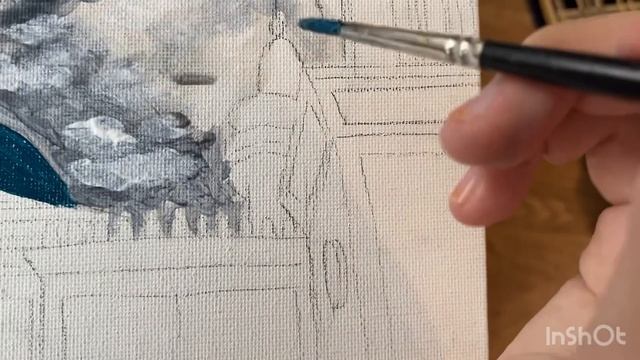 Рисую картину на холсте акрилом ❣️ Мечеть «Ирек»✨ смотреть онлайн