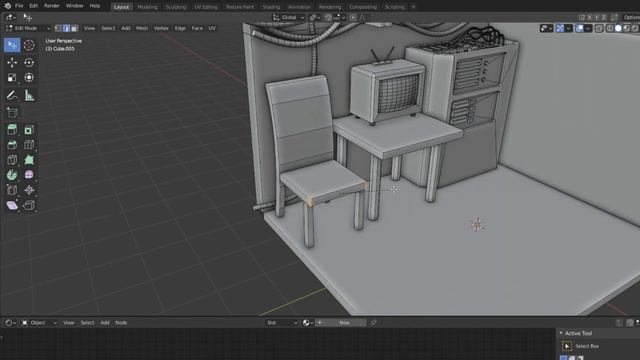 Small Room - Slow version - Grid Modeler (blender addon) смотреть онлайн