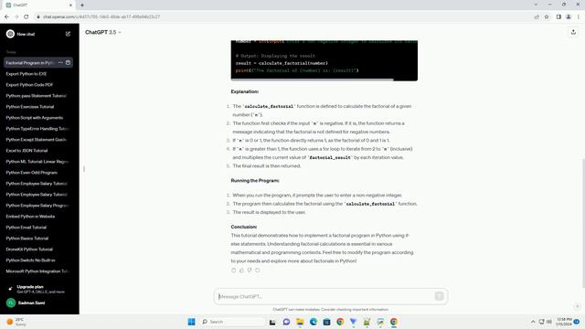 factorial program in python using if else смотреть онлайн