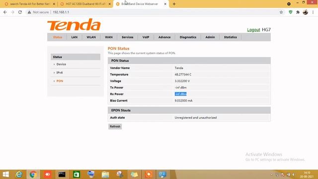 Tenda Dualband AC1200 Wi-Fi XPON ONT Overview And Configuration | Hindi