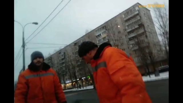 Зимняя разметка дороги в Москве (продолжение) смотреть онлайн