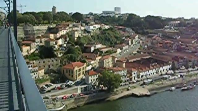 Porto, Portugal. Panorama from big bridge, Ponte de Luis смотреть онлайн