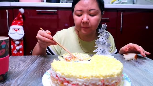 MUKBANG GENTLE SALAD/МУКБАНГ НЕЖНЫЙ САЛАТ/ЛЕГКИЙ САЛАТ С ЯБЛОКАМИ/EATING SHOU/먹방 смотреть онлайн