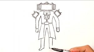 Как нарисовать Титан ТВ Мен 3.0 из Skibidi Toilet