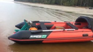 Лодка Гладиатор 420 НДНД под Мотором Ветерок 8Э Краткий Обзор