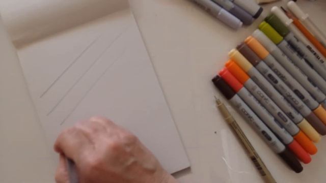 Скетчинг маркерами. Упражнение на постановку руки 4. смотреть онлайн