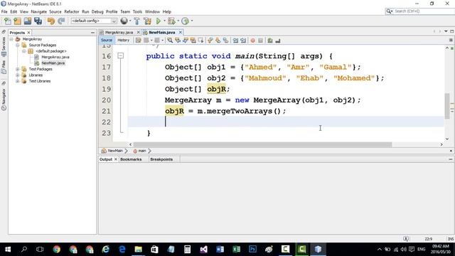 شرح java netbeans 127 Use Class merge Array смотреть онлайн