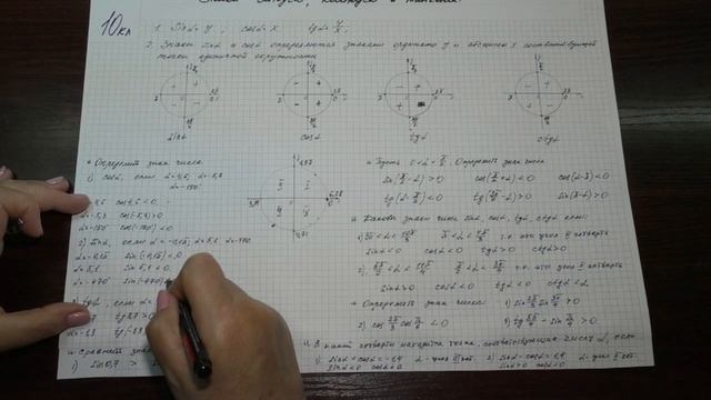 10кл #20 Знаки синуса, косинуса и тангенса. Алгебра. Математика смотреть онлайн