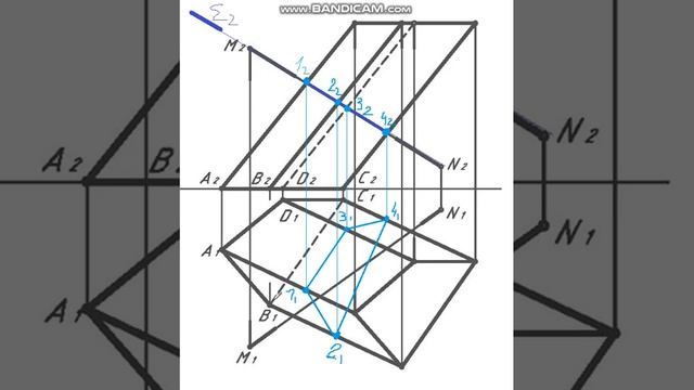 №57 2 Пересечение призмы прямой смотреть онлайн