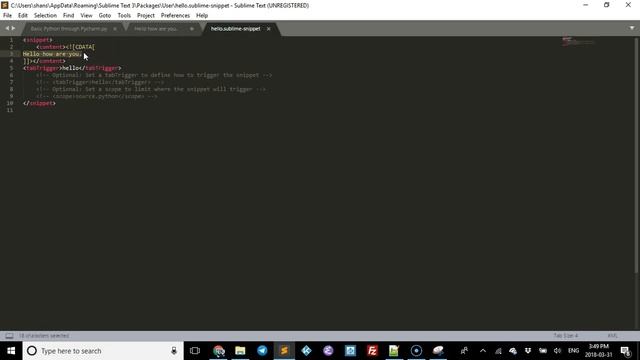 Sublime Text 3 - Snippets смотреть онлайн