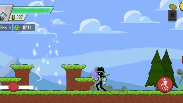 Прохожу новую игру про Стикмен зомби шутер - 1 глава зелёные холмы. смотреть онлайн