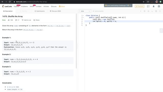 Shuffle the array - Leetcode question [Programming interview questions] [Leetcode solutions] смотреть онлайн