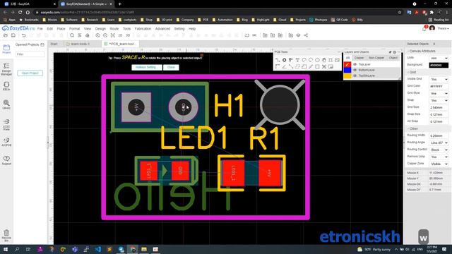 03. ស្គាល់ពី Tools សម្រាប់ការគូរ PCB - Learn how to design PCB with EasyEDA смотреть онлайн