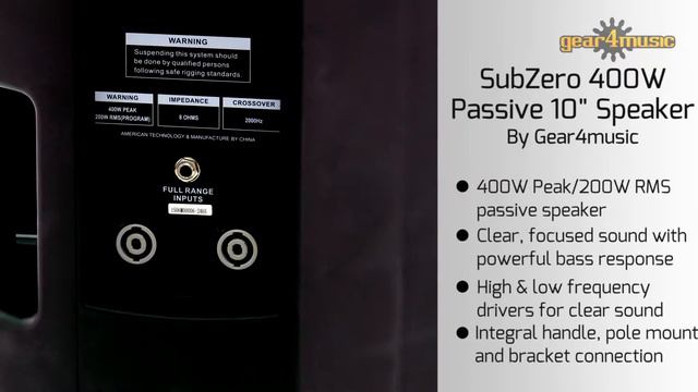SubZero 400W Passive 10" Speaker by Gear4music смотреть онлайн
