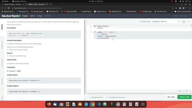 #13 Hackerrank : sWAP cASE ( Easy Way ) | Python HackerRank Solutions in Hindi | #python #hackerran смотреть онлайн