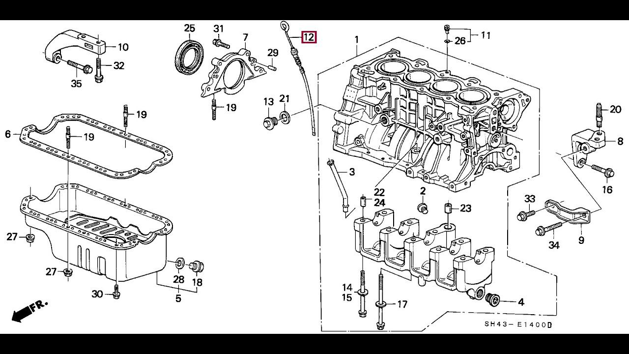 Замена поддона двигателя D15B Honda Partner