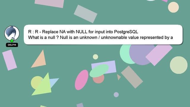 R : R - Replace NA with NULL for input into PostgreSQL смотреть онлайн