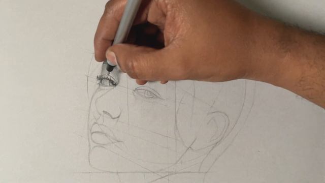 Drawing Practice - How to outline an angled head using Loomis Method смотреть онлайн