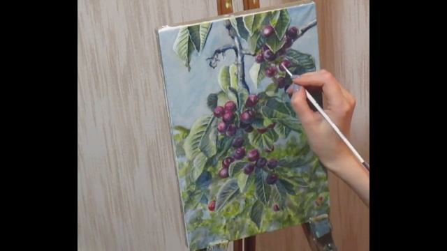 Живопись маслом: "Вишни". Часть 2. смотреть онлайн