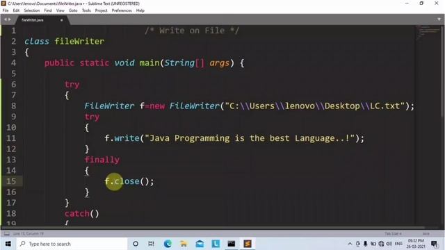 java program to write into a file | Learn Coding смотреть онлайн