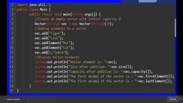 Vector class in JAVA смотреть онлайн