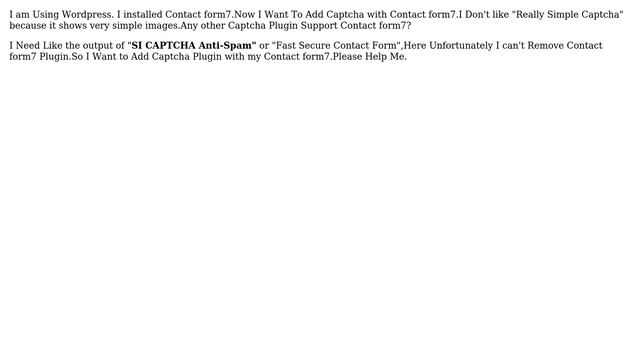 Wordpress: contact form 7 captcha support anyother captcha plugin? смотреть онлайн