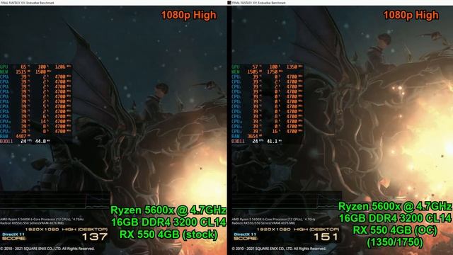 Final Fantasy XIV: RX 550 4GB, 1080p 60fps смотреть онлайн