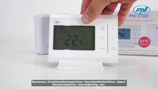 Trådlös Termostat PNI CT60 För Centralvärmesystemet, Hysteresis 0,1 Grader SW