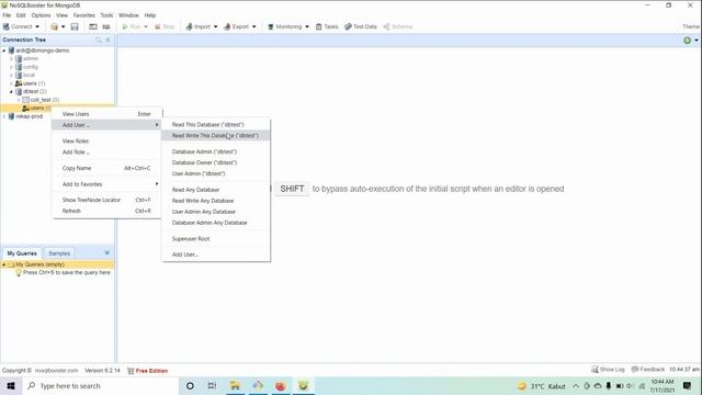 MongoDB Create User + NoSQLBooster смотреть онлайн