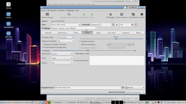 HandBrake 1.6.1 Tests 4K UHD vers 1080p avec H.264 H.265 NVENC AV1 смотреть онлайн