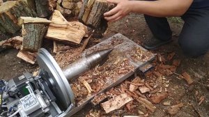 Испытание Дровокола с двигателями от стиралки