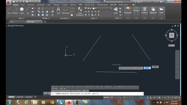 AutoCAD I 04-06 Circle Tan Tan Tan Option смотреть онлайн