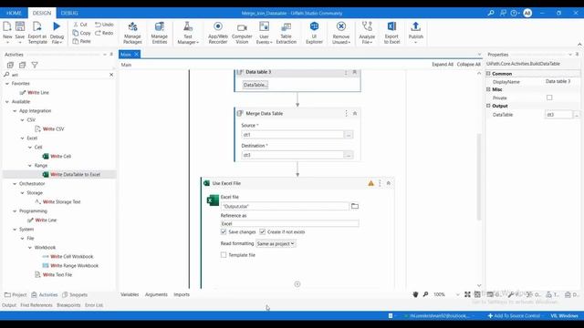 UiPath Tutorial | Merge Data table & Join Data tables activity | Comparison and property explanatio смотреть онлайн