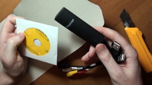 Распаковка USB 2 0 Easycap Аудио Видео DVD VHS Записи Карта Захвата Конвертер Адаптер для ПК