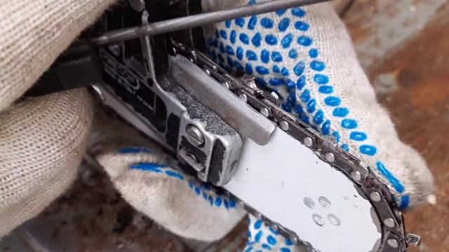 Заточка цепи бензопилы Штиль ручным станком Chainsaw Chain Sharpening смотреть онлайн