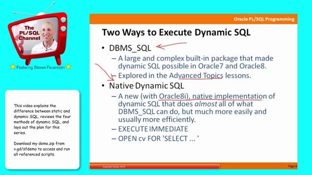 DYN1: Introduction to Dynamic SQL in PL/SQL (PL/SQL Channel) смотреть онлайн