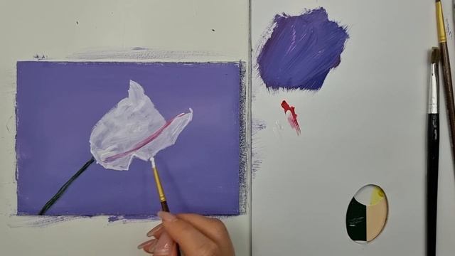 Роза гуашью