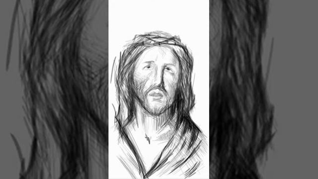 Рисуем Иисуса.Рисунок пальцем в телефоне. смотреть онлайн