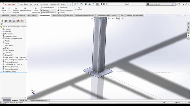 Piezas soldadas | Miembro estructural | Escaleras | SolidWorks смотреть онлайн