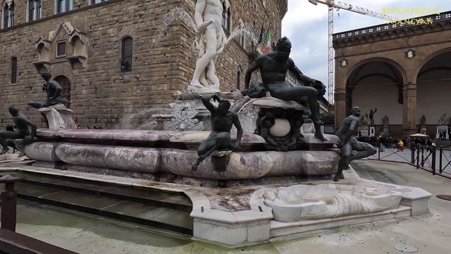 Florence, Italy Walking Tour | Piazza della Signoria, Pallazo Vecchio, and Ponte Vecchio смотреть онлайн