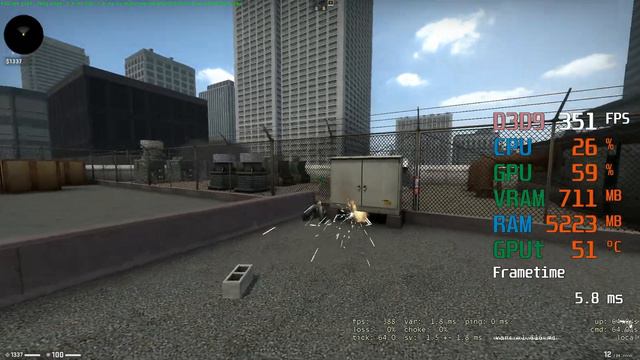 GeForce GTX 1650 -- AMD Ryzen 5 2600 -- CSGO FPS Test uLLeticaL