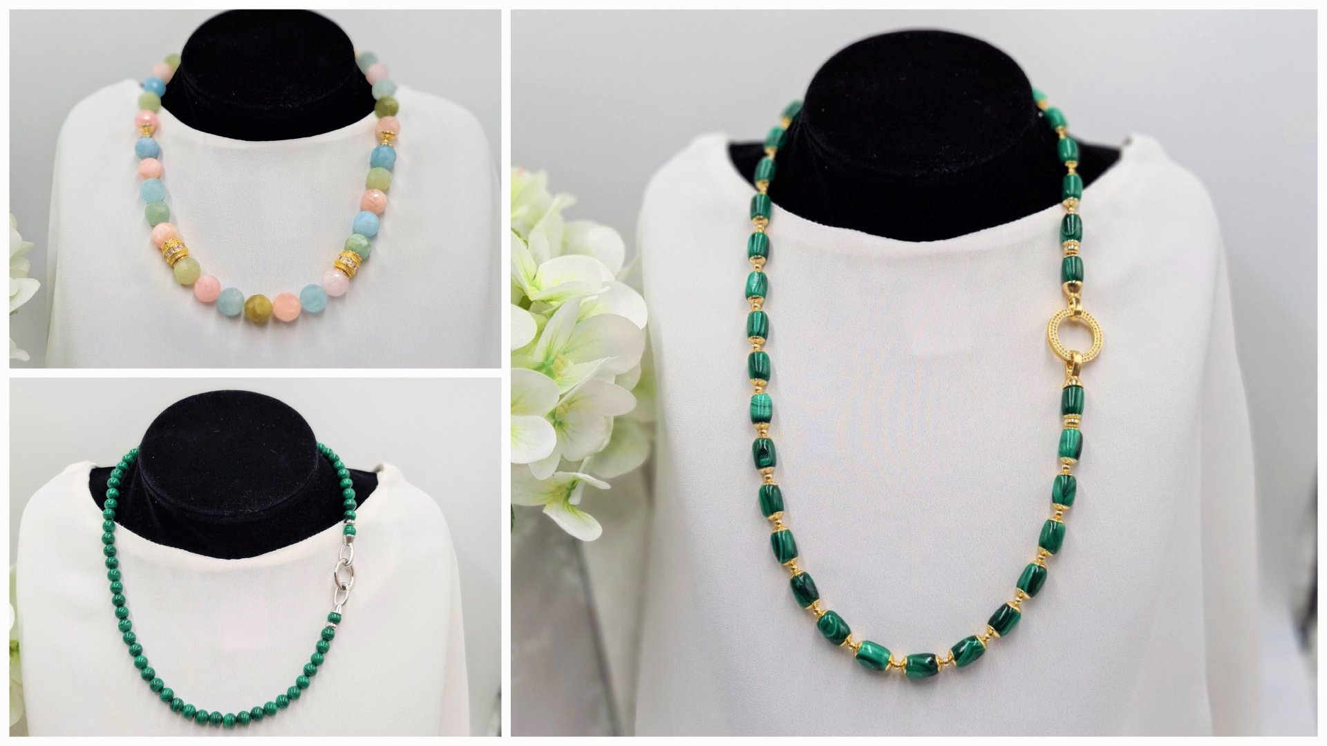 Украшения из бериллов и малахита. Работаю над заказами, делюсь идеями. смотреть онлайн