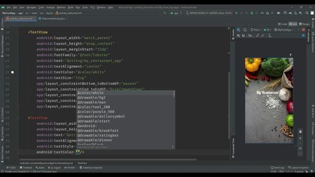 Welcome Screen In Android Studio | Splash Screen | Food App In Android Studio смотреть онлайн