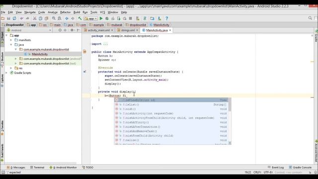 How to create drop down list with Toast message in Android Studio 2.2.3 {Spinner Example} смотреть онлайн